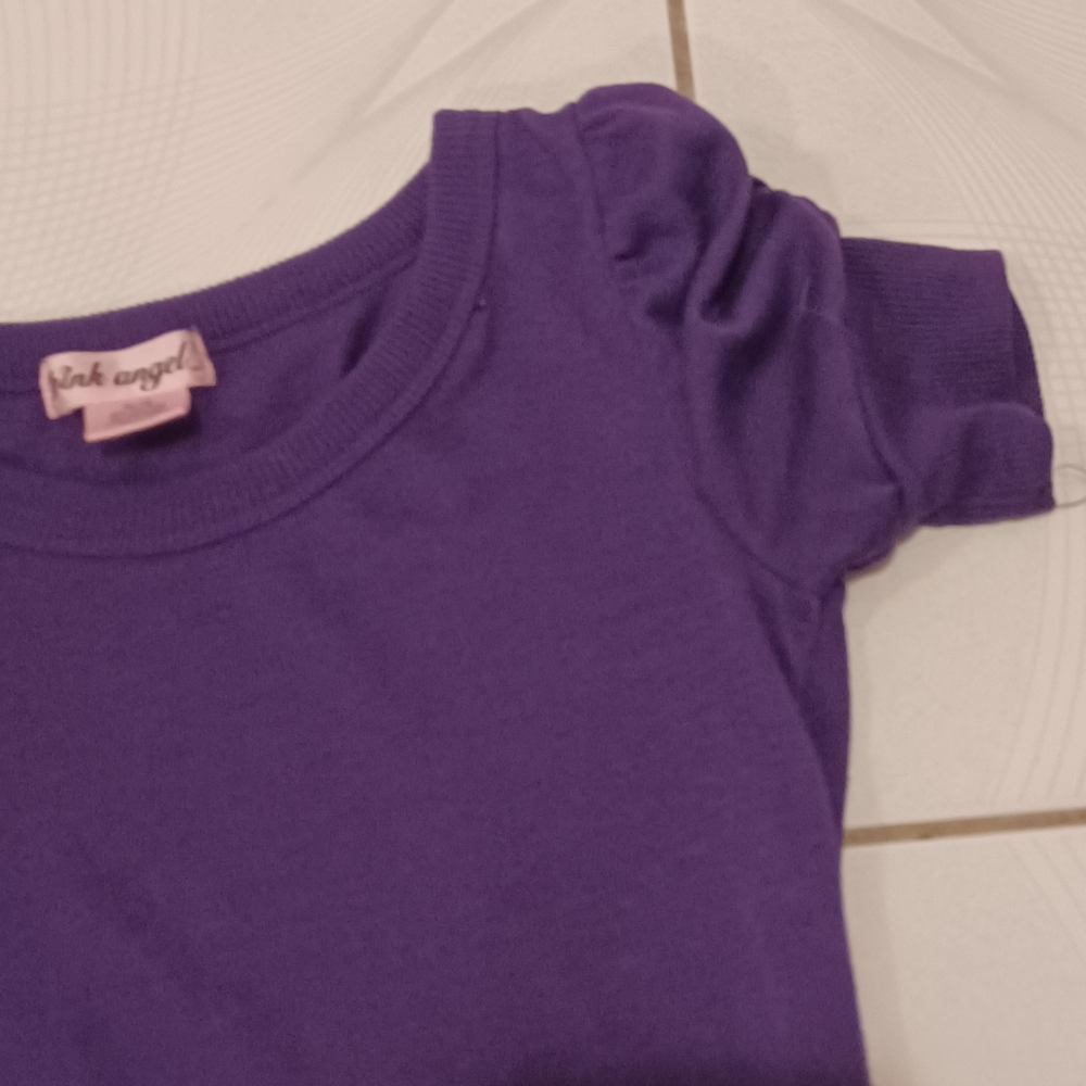 4/$40 Purple Shirt Dress with Belt - Size 16 (Girl) - Picture 4 of 6
